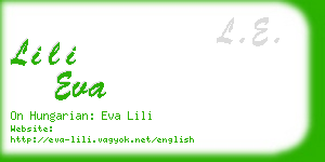 lili eva business card